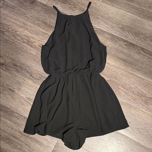 Lush Pants - Stylish Black Womens Sleeveless Romper